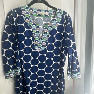 Boden navy and green tunic beach cover